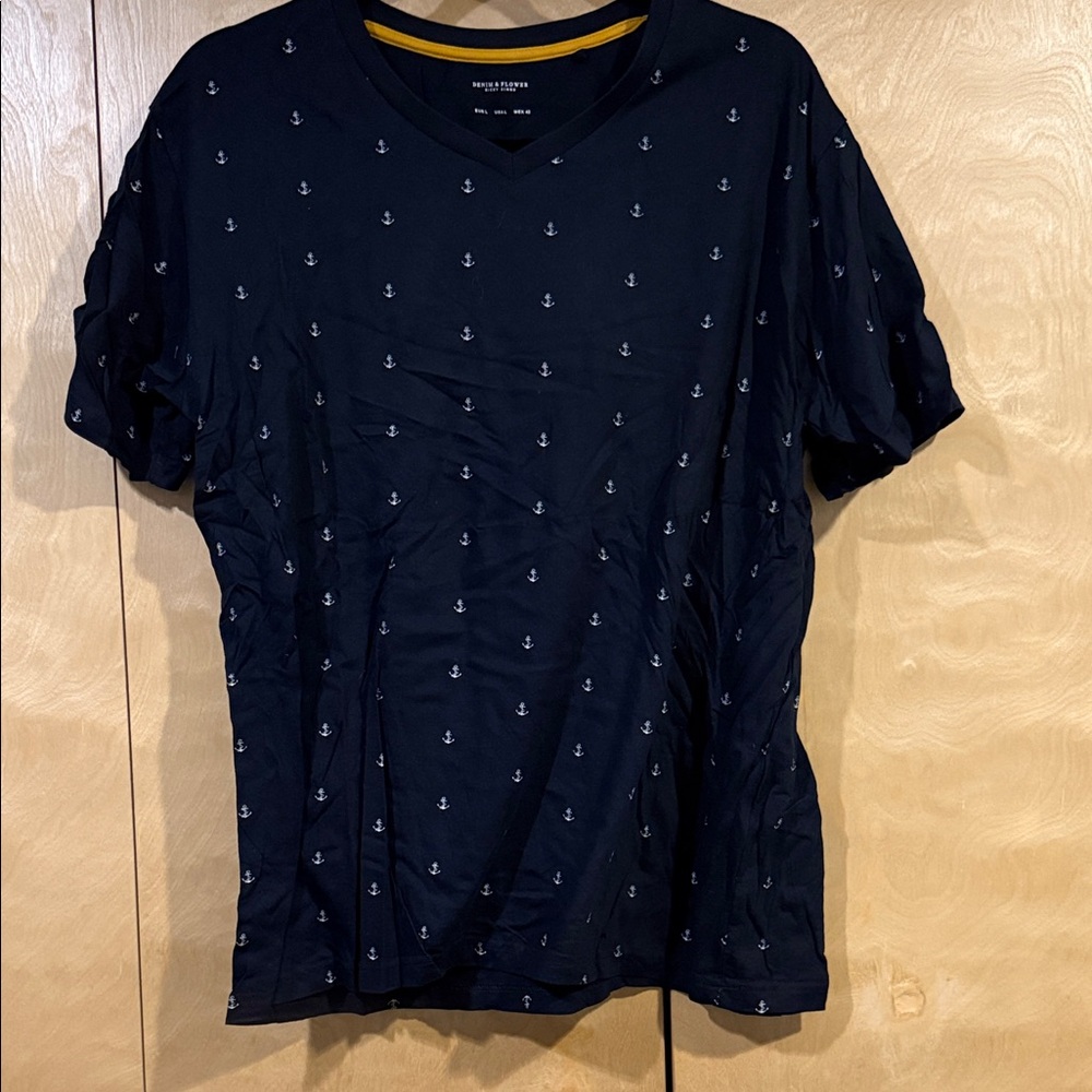 Nautica Dark Blue Anchor Pattern Tee
